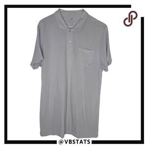 Mack Weldon Men's 2 Button Cotton Blend Short Sleeve Polo Shirt Gray Size XL